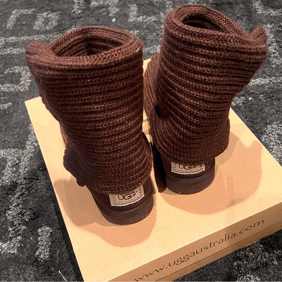 UGG CLASSIC CARDY SWEATER KNIT BOOTS IN BROWN - Picture 7 of 15